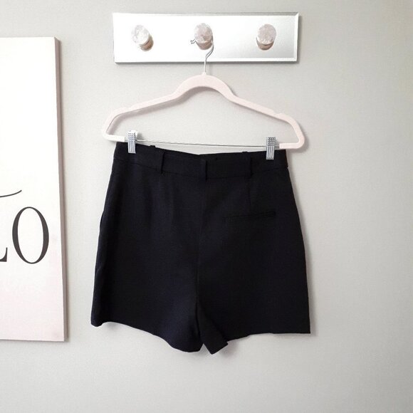 NWT Zara black high waisted buttoned front tailored Bermuda shorts, L - Picture 11 of 13
